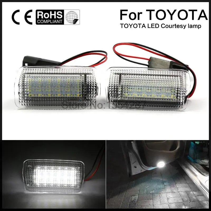 

2PCS Car LED Door Step Courtesy Lights fit For Lexus IS ES RX GX LX Toyota 12v