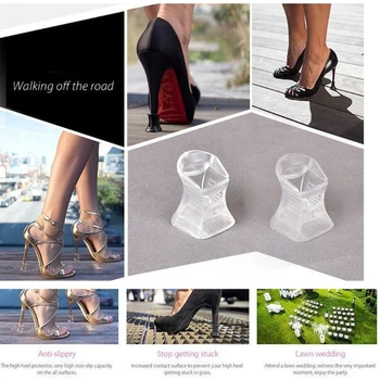 

1 Pair Transparent High Heel Stopper Protector Stiletto Shoes Cover Anti-Slip High Heel Covers