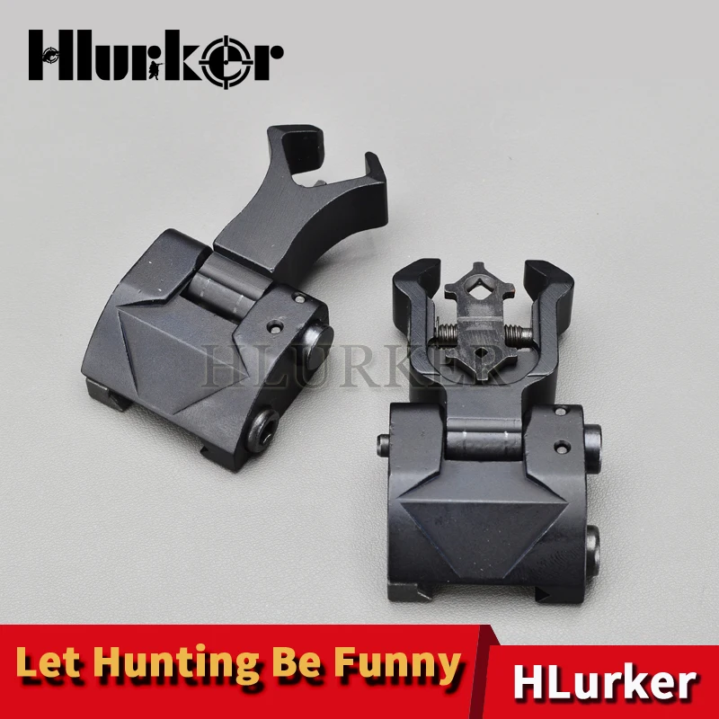 Beste AR 15 Tactische Flip up Front Rear Sight Set Ijzer Diamant Openingen Dual Windvang Aanpassing 20mm Rail Handguard Mount