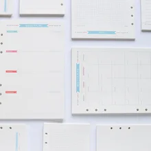 Классический блокнот с 6 отверстиями внутренний бумажный сердечник/Заправка внутренние бумаги: линия, сетка, точки, список, ежедневный Еженедельный ежемесячный планировщик BJB39