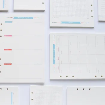 

Classic 6 holes binder notebook inner paper core/refilling inner papers:line,grid,dots,list,daily weekly monthly planner BJB39