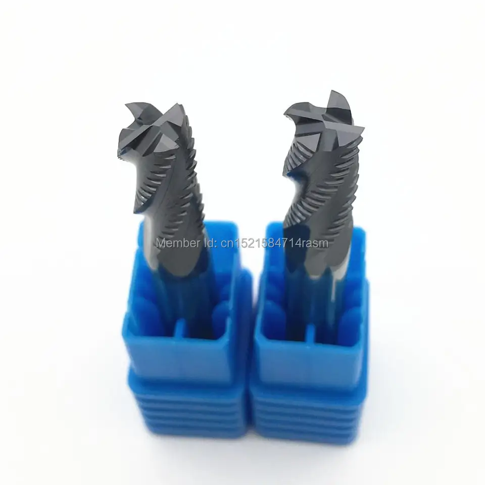 KLOT HRC50 ALTiN Coated Black Oxide Solid Carbide End Mill 6.5mm-9mm 4-Flute CNC