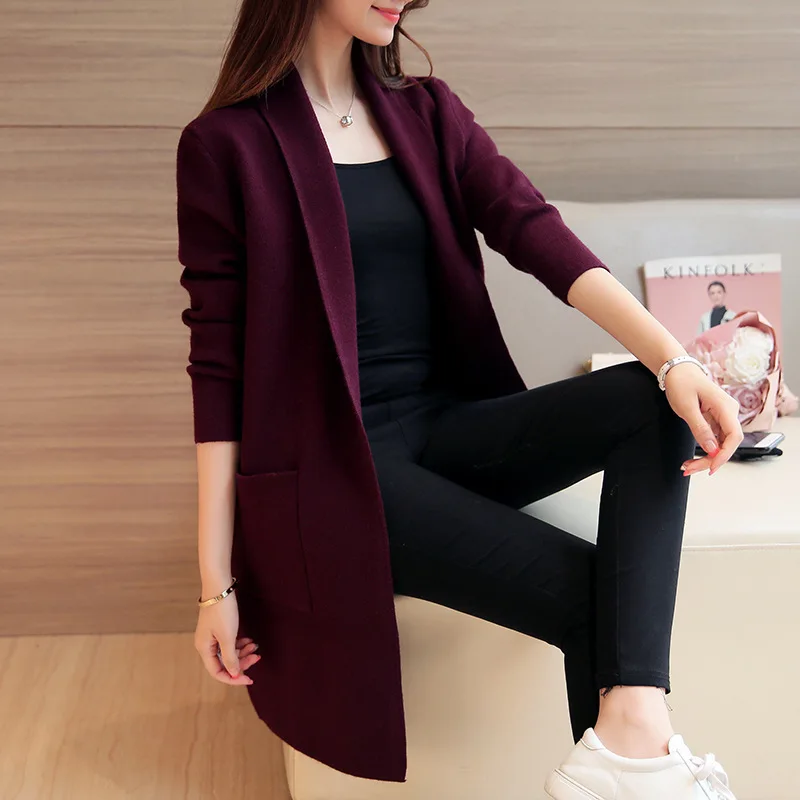 ^*Best Offers Autumn Winter Cardigans Sweaters Casual Turn Down Pocket Cardigan Mujer Loose Knitted Pull Femme Sweters Women Invierno 2019 ^*Best Offers Autumn Winter Cardigans Sweaters Casual Turn Down Pocket Cardigan Mujer Loose Knitted Pull Femme Sweters Women Invierno 2019