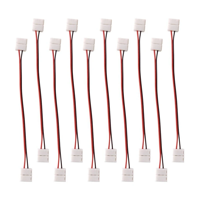 

10pcs/lot 10mm 2 pin Free Solder LED Connector Cable Wire No welding Connector Clip Adapter For 5050 5630 Single Color LED Strip