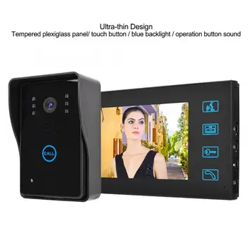 

7 inch LCD Wired Visual Intercom Door Bell Night Vision Home Smart Video Doorbell Kit