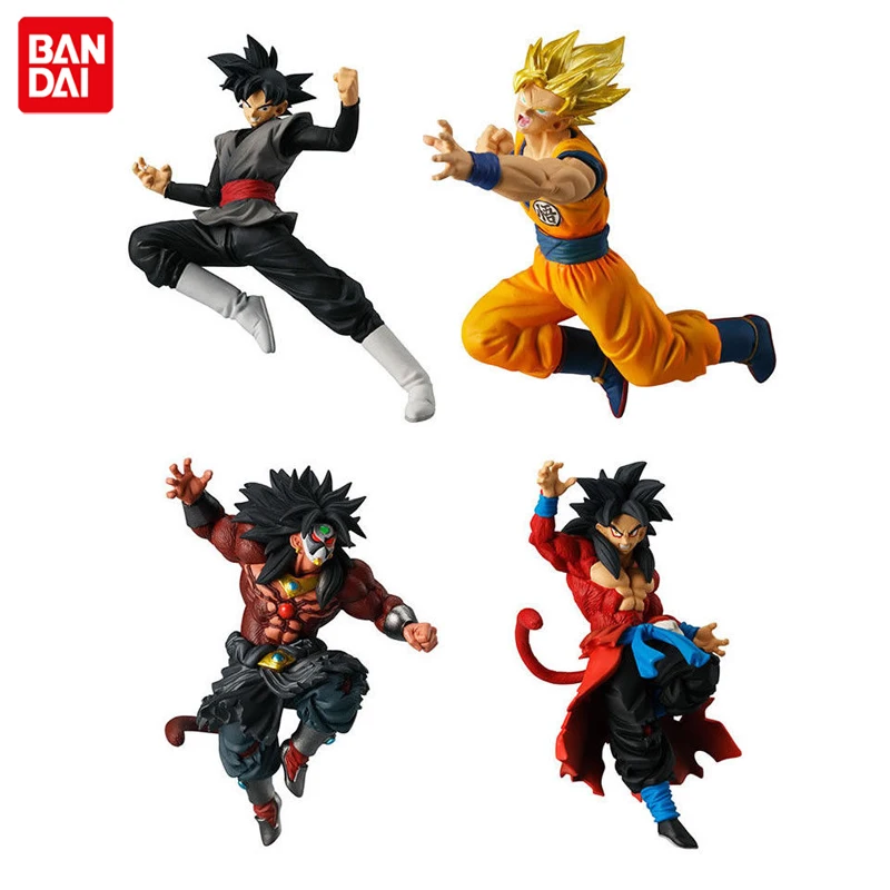 "Dragon Ball Z" Оригинальные BANDAI битва VS Gashapon игрушечные фигурки из ПВХ часть 7-Полный комплект из 4 предметов одежды: Супер Saiyan Son Goku/Broly