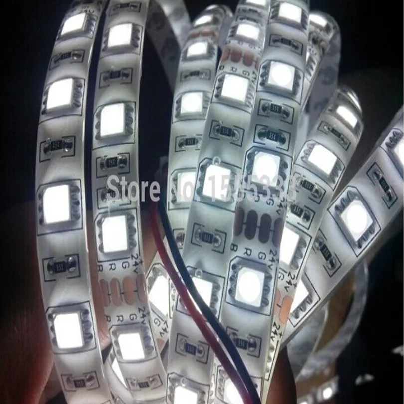 DC 12 V 24 V RGB Светодиодные ленты Водонепроницаемый 5050 ленточное освещение 300 светодиодный s 5 м IP65 гибкие fita в полоску Тирас холодной/теплый белый