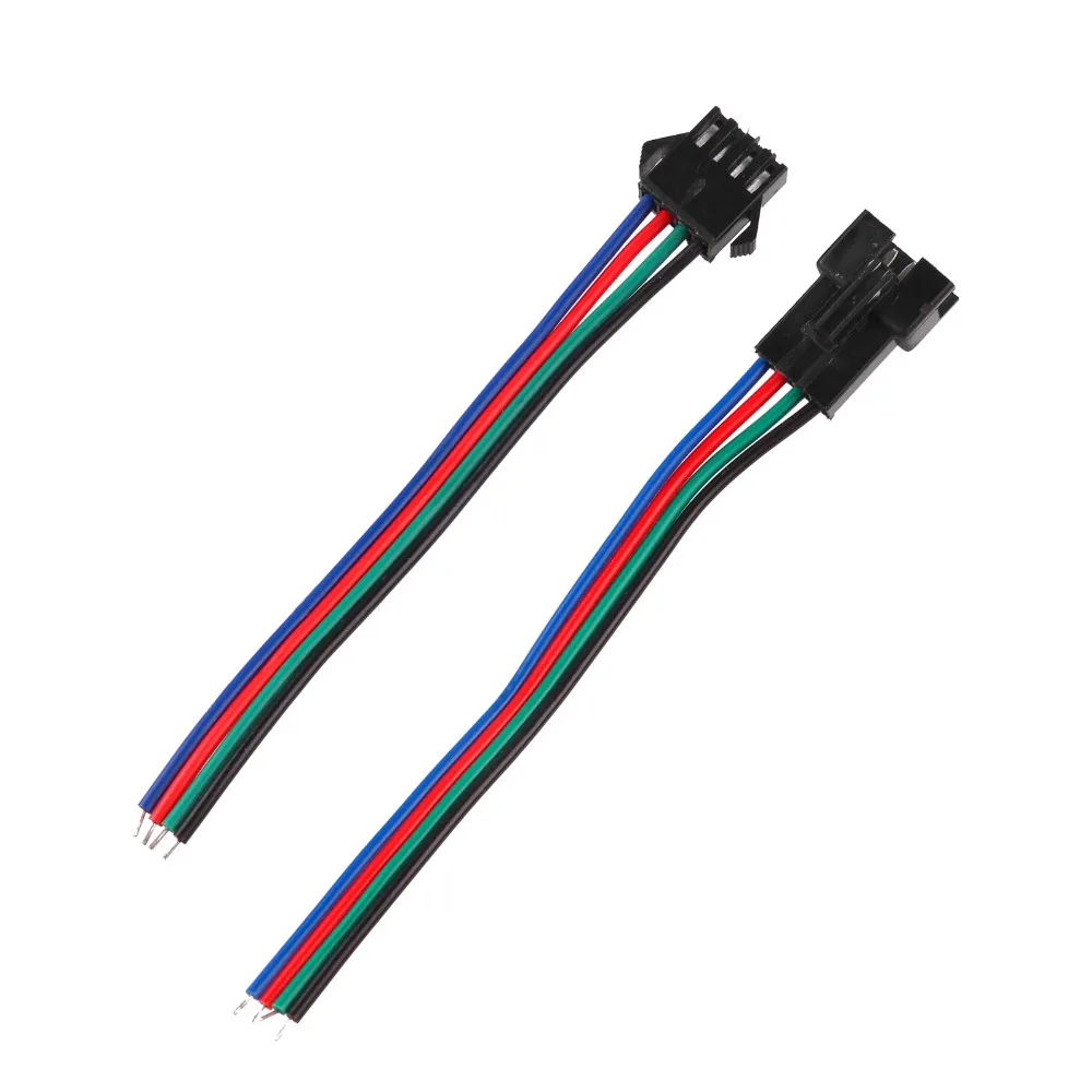 

20pcs 4pin JST connector Male Female Cable for WS2801/3528/LPD8806/5050 SMD RGB color LED Strip Wire