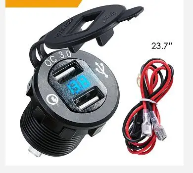 QC 3 0 алюминиевый Вольтметр для мотоцикла лодки автомобиля 2 USB зарядное