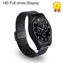 Лучшим из нержавеющей стали ремень Смарт часы с IPS круглый Экран Bluetooth 4.0 сердечного ритма Мониторы высотомер кожаный ремешок наручные часы