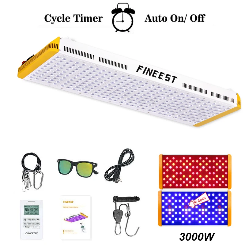 

FINEEST Led Grow Light Full Spectrum 3000W Remote Control Timer Veg Bloom for Indoor Plants phyto lamp flower veg seedings