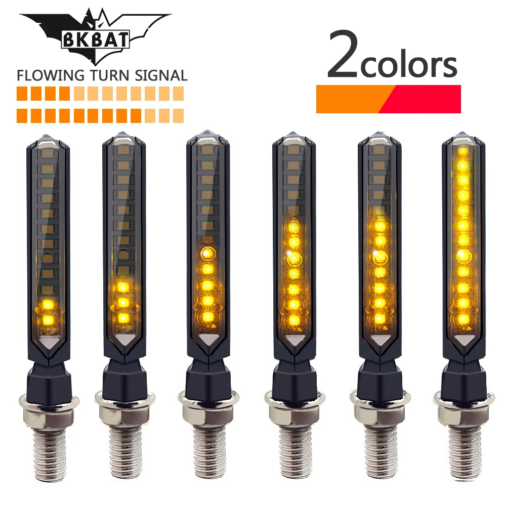 

2019 Motorcycle Turn Signals LED Blinker Motorcycles Flowing Water Flashing Lights Tail Stop Indicators Built Relay Bendable E24
