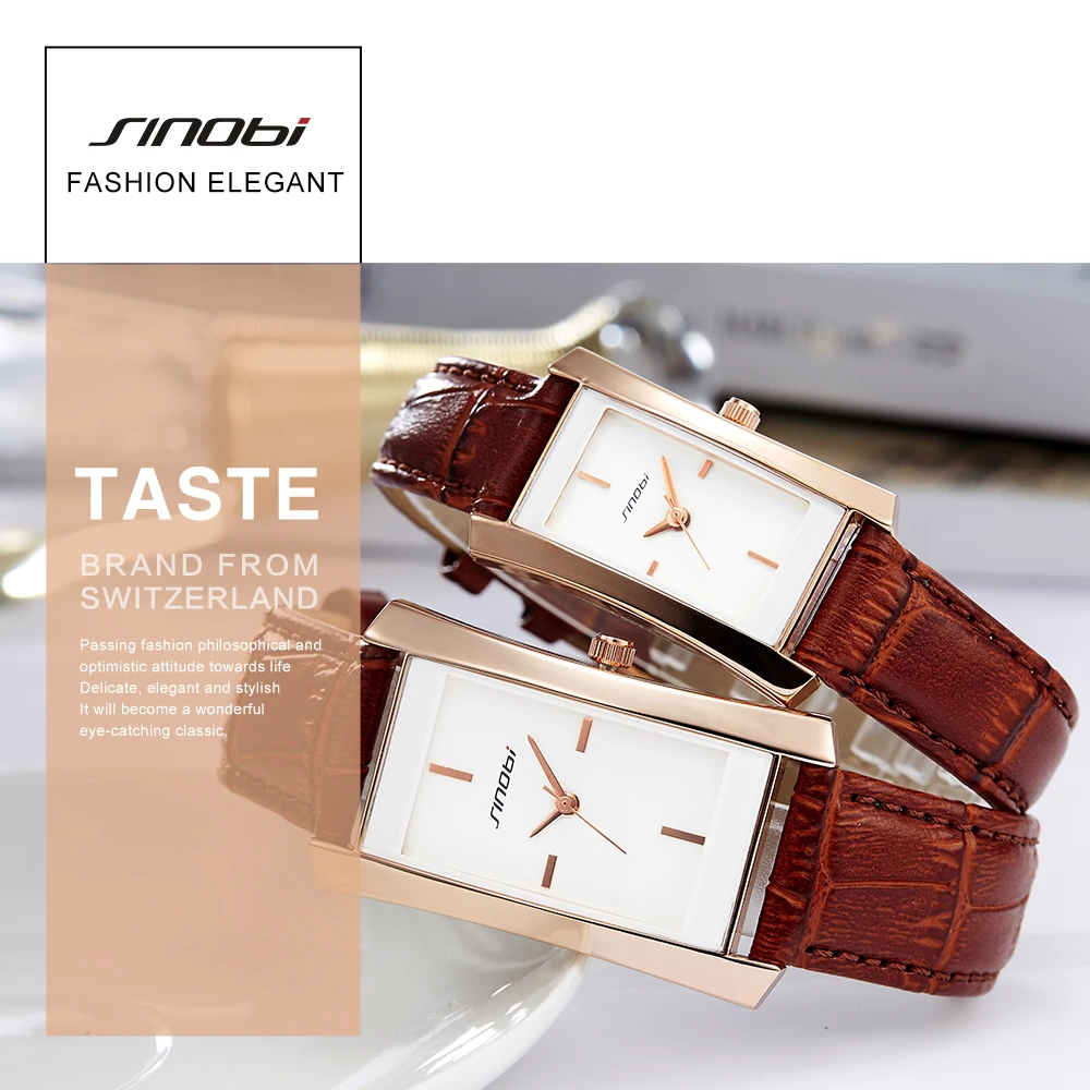 

Lovers Watch Mens Women Quartz Watches SINOBI Luxury brand relogio masculino couple Lovers watch gitts erkek kol saati AAA Gift