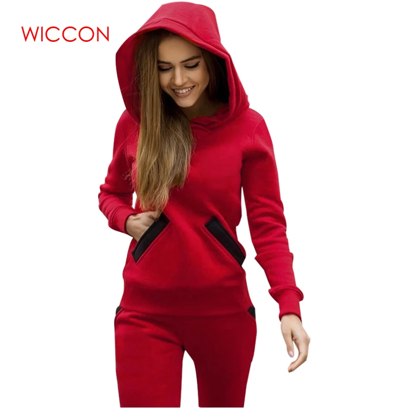 

Woman Fashion 2019 New Spring 2 Piece Sets Women Knitted Warm Ensemble Sport Femme Solid Casual Tracksuit Outfits