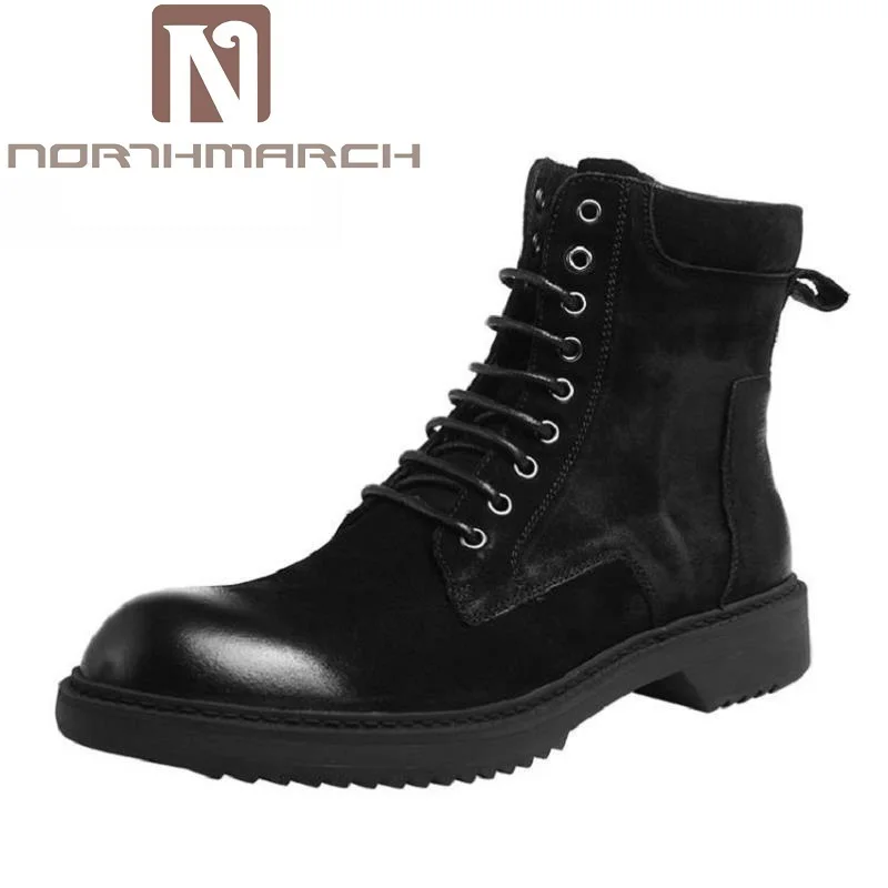 

NORTHMARCH British Style Leather Men Shoes Brand Dr Martin Boots Non-slip Military Ankle Boots Luxury Fashion Motorcycle Shoes