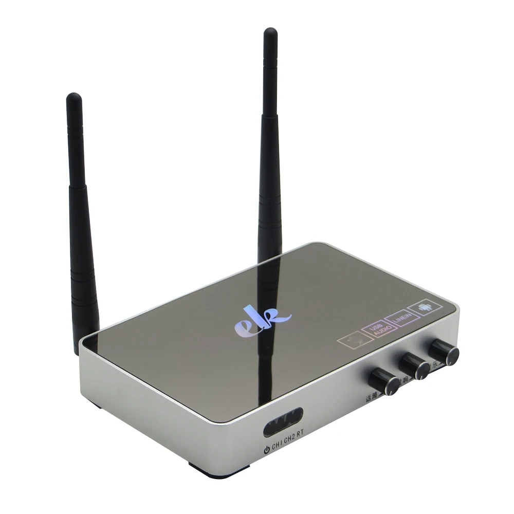 K5 Wireless 4.0 PC Home KTV Mini Karaoke Echo System Singing Machine Box Karaoke Player + 2 Wireless UHF Microphone