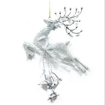 

3block Christmas Tree Decoration Silver Reindeer Ornaments Hanging Xmas Baubles