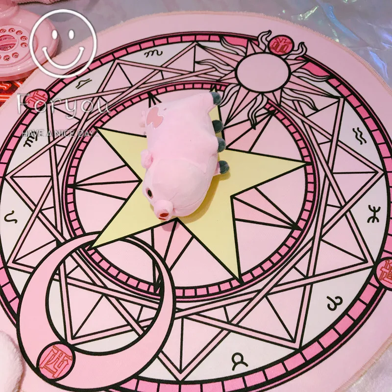  Cartoon Card Captor Sakura Rug Mat Magic Array Carpet Doormat Antislip Plush Princess Creative Hand