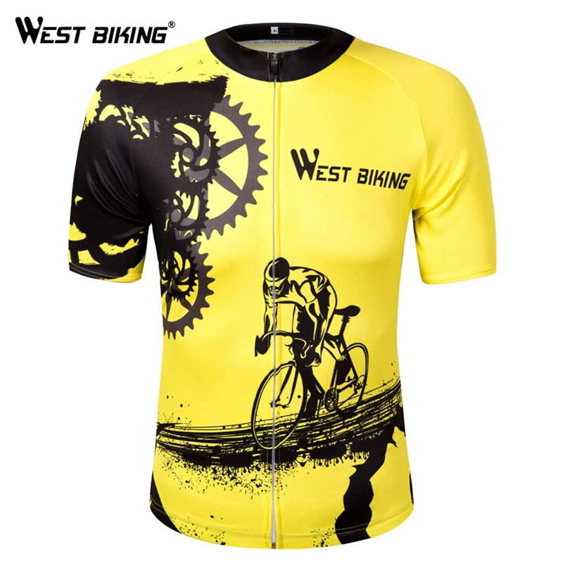 yellow cycling top