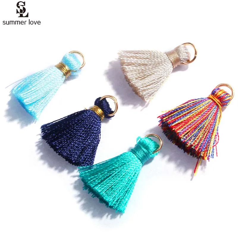 

10PCS New Multicolor Handmade Tassel Pendant Charms for Jewelry Making 25mm Mini Cotton Tassel Necklace Earrings DIY Findings