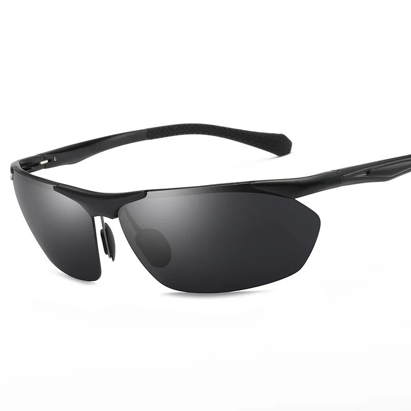 YSO солнцезащитные очки Для Мужчин Поляризованные UV400 алюминиево-магниевым рамки солнцезащитные очки для вождения очки полуоправы ретро солнцезащитные очки Аксессуары для Для мужчин 8546 - Цвет линз: Black-Black