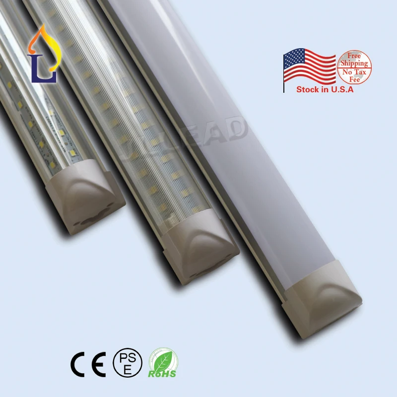 

6 Pack 4FT 5FT 6FT 8FT 24W-48W T8 Led Tube Light integrated V-shape Lighting without ballast utility linkable beer cooler lamp