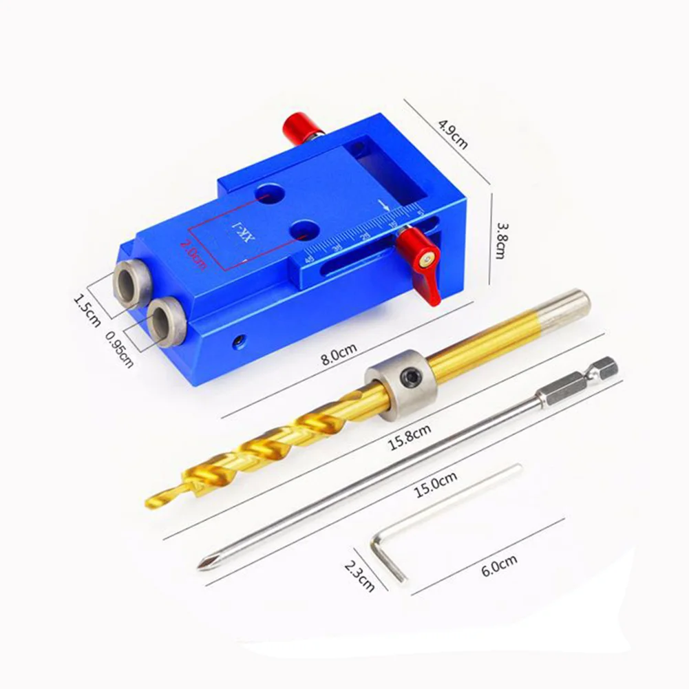 

Mini Pocket Hole Jig Kit Wooden Link System 3 Step Drill Bit Slanted Wood Dowel Jig Tools Set SKD88