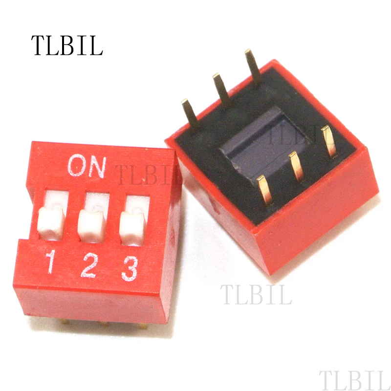 10 шт. слайд Тип модуль коммутатора 1 2 3 4 5 6 7 8 9 10 12 бит 2,54 мм положение способ DIP красный шаг тумблер красный Snap - Цвет: 3 Bit