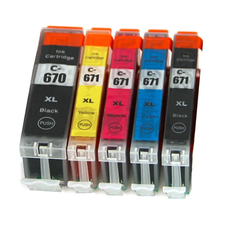 Ink Cartridges PGI 670 670XL CLI 671 671XL Replacement For Canon Pixma MG5760 MG5765 MG5766