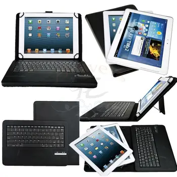 

New Universal Detachable Wireless Bluetooth Keyboard Leather Case Cover for 9" 10" Tablet PC Leather Case