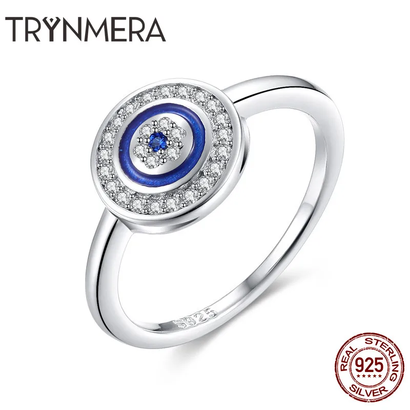 

Anel Ring 925 Sterling Silver Blue Evil Eye Eyes Female Ring for Women Clear CZ Finger Rings Authentic Silver Ring Jewelry