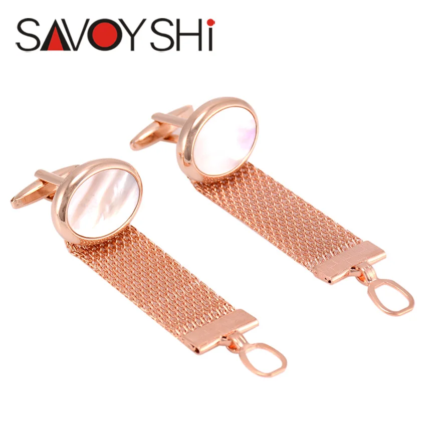 SAVOYSHI роскошные запонки в виде ракушки для мужских рубашек на манжетах брендовые