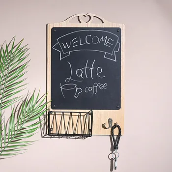 

Vintage Wooden Wall Hanging Plaques Coffee Menu Tea Wi-Fi Bar Beer Art Posters Home Decor Restaurant Word Blackboard with Holder