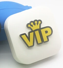 Белый LIUSVENTINA портативный DIY акриловые милые буквы VIP контактные линзы чехол с зеркалом для цветных линз подарок для друзей и детей - Цвет: Белый