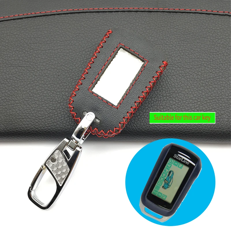 

For Starline A92 / A94 / A95 / V62 / A62 /A64 High Quality Leather Key Case for Two-way Car Alarm System LCD Remote Controller