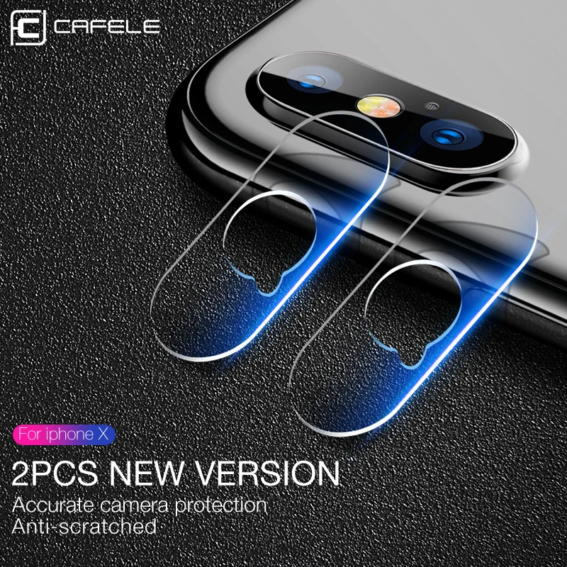 

CAFELE 2Pcs Camera Lens Glass for iphone X Screen Protector Ultra Thin Camera Lens Tempered Glass for iphone X 10 Seamless Film