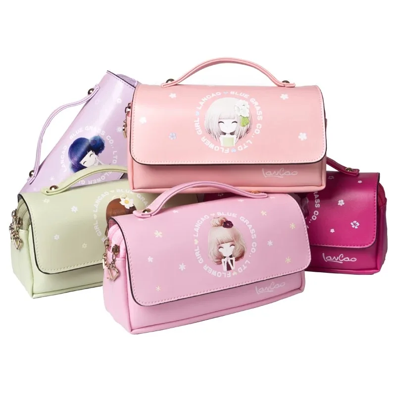 

1Pcs Kawaii School Pencil Bag Large Capacity PU Leather Portable Pencil Bag For Girls Christmas Gift Stationery Supplies 033
