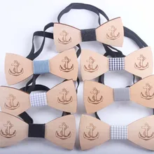 Деревянный лук галстук якорь лук галстук для мальчиков шеи носить Бант Рождественский бантик Галстуки