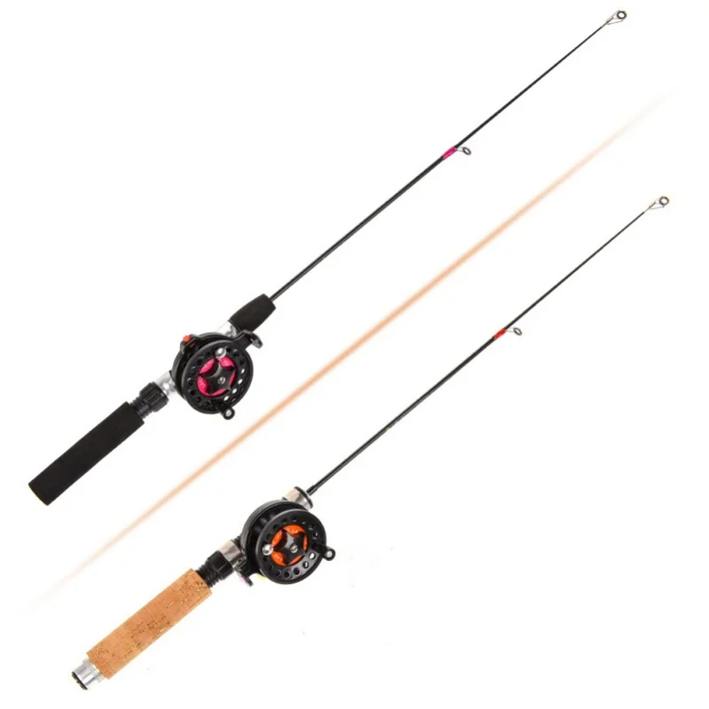 

2019 1 Set New FRP Ice Fishing Rod (Reel) Winter Super Short FRP Fiber Lightweight Retractable Telescopic Pole (Wheel) For Fresh