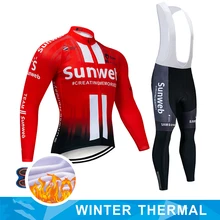 Профессиональная Зимняя Теплая Флисовая длинная велосипедная майка 9D гелевая Подушка, набор мужских велосипедных штанов MTB Ropa Ciclismo Bi, одежда для велоспорта