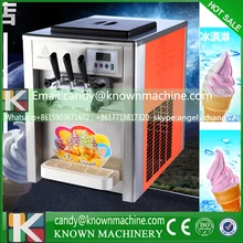 3 heads soft ice cream machine with ship by sea