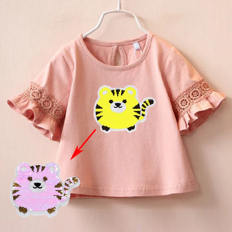 

Cute Sequin Top Discolor Princess Lace Kids Girls T Shirt Half Sleeve Cute Baby Children T Shirts for Girl Top Clothes Summer