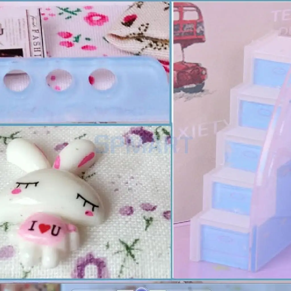1/12 Dollhouse Miniature Children Bedroom Furniture Bunk Bed Double Bunk with Accessories Sky Blue Color