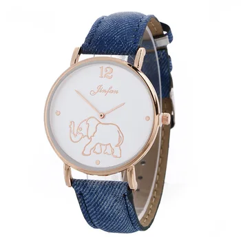 

2020 Real Factory Direct Jeans Strap Watch Fashion Women Elephant Pattern Student Simple Leisure Approval