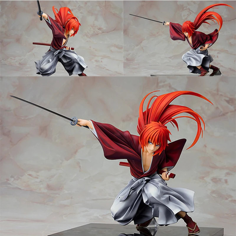 

Anime Max Factory Rurouni Kenshin Meiji Swordsman Romantic Story Kenshin Himura PVC Figures Model Toys Gifts 18cm