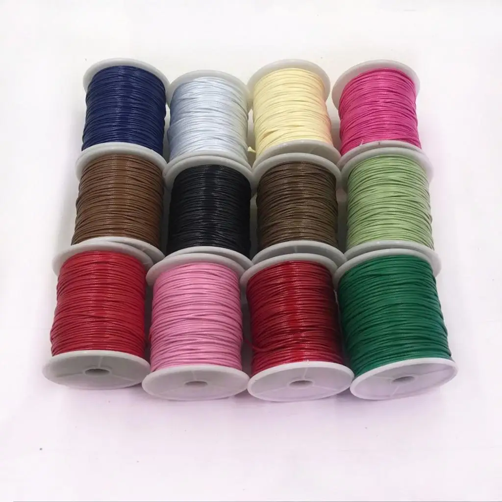 3 Rolls of 80 Meters Waxed Nylon Cord String for DIY Jewelry Making Necklace Bracelet Earrings Thread for Handmade Crafts 1mm 