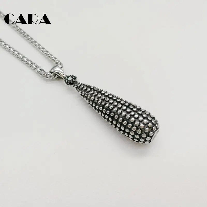 

2021 New 316L stainless steel warrior tool mace charm pendant necklace vintage cz stone necklace fashion jewelry CARA0417