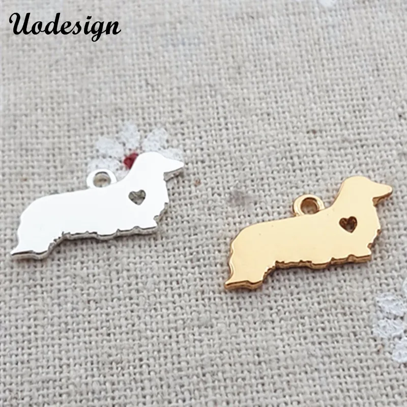 

20pcs/lot 9*20mm Gold Silver Plating Metal Animal Charm American Cooker Spaniel Dog For DIY Jewelry Making