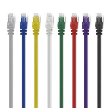 

10Pieces 1ft 30cm Many Colors Snagless RJ45 Round CAT 6 Computer Ethernet Patch Network Lan CAT6 Cables
