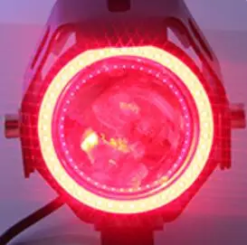SUNKIA 2 шт./лот U7 светодиодный светильник Devil Eye 12 В CREE чип для мотоциклов, головной светильник для вождения, противотуманный светильник, дневной Точечный светильник серебристого цвета - Цвет: Красный
